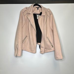 Torrid Stretch Suede Blush Moto Jacket